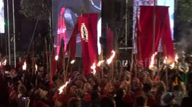 Ceremony with Nationalsocialist Aesthetic of bolivian government