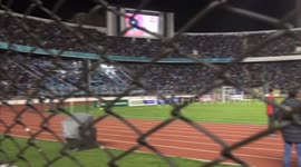 Soccer fans completely fill the Hernando Siles's stadium in La Paz, Bolivia