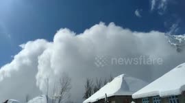 Dramatic visual of the snow avalanch in Northern India.