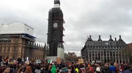 Youth climate change activists block Westminster Bridge in London