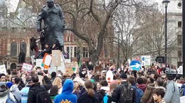 Young climate change activists hold impromptu rave in central London