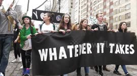 Young New Yorkers skip school to demand action on climate change