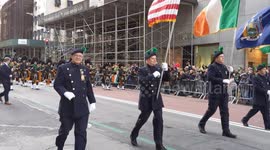NYC St. Patrick's Day Parade: Bagpipers play