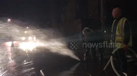 Residents desperately try to prevent homes from flooding in Saddleworth, near Manchester
