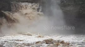 Unusual spray from Waterfall