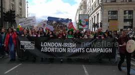 London Irish community protest against abotrions at St. Patrick's Day Parade, London, UK