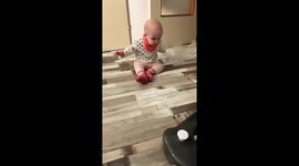 Baby girl is stand up for the first time