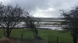 Flooded fields near Settle in North Yorkshire