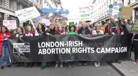 London-Irish Abortion Rights Campaign, which marched to promote women's choice, London, UK