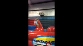 Inflatable jumper gone wrong