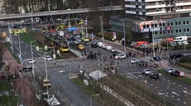 NETHERLANDS TERROR: Emergency services on scene after gunman opened fire on tram in Utrecht