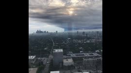 Houston ITC Fire looking east. Smoke plume now over all of South and West Houston