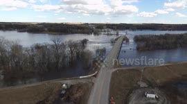 Hamburg Iowa Flooding 2019-03-16 Drone footage