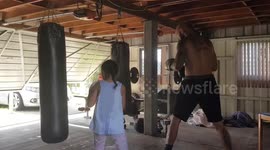 Father and daughter training