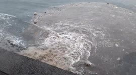 Plastic pollution pours into sea after heavy rain