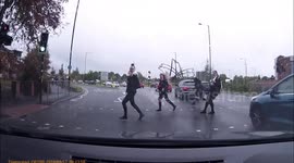 UK driver forced to slam on the brakes to avoid hitting school children