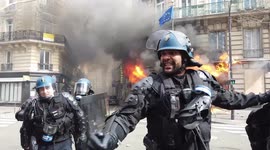 Mum holding baby screams from window of burning building in Paris