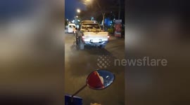 Heartbreaking moment pet dog chases owner's car after 'being left behind'