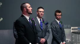 Two former addicts turned fitness junkies tied the knot in a gym