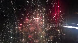 New Year Fireworks in the Night Sky