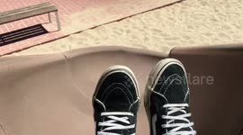 Child Goes Down Playground Slide