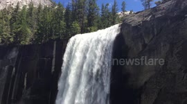 Yosemite Waterfall and Rainbow
