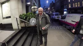 Eamonn Holmes and Jon Snow arrive at The Ultimate News Quiz in Central London