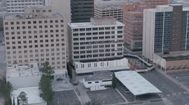 Aerial view of demolition of the Building of the Southwest in downtown Midland Texas