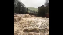 River Calder in spate at Callis 16/03/19