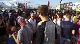Throwback to hot summer day at the Asian market festival in Markham near Toronto with thousands of people enjoying the hot weather and food at the festival