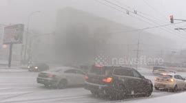 Snow storm in Russia