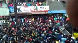 Moment massive festival crowd makes way for ambulance in India