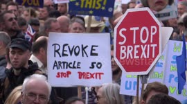 Hundreds thousand joined People's Vote March in London, protesting against Brexit, London, UK