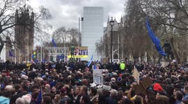 Huge crowds gather to hear Caroline Lucas speak at the People’s vote march in London