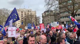 “Don’t Leave Me This Way” crowd sings at the March Against Brexit