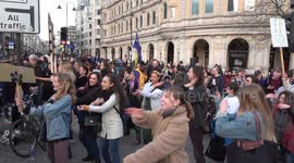 Anti Brexit Protesters Dancing to Macarena