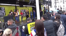 Peoples Vote rally in Parliament Square - Anna Soubry MP speaking to applause from the crowds on 23 March 2019
