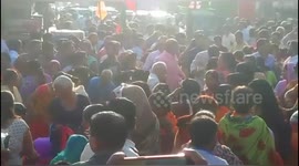 Terrifying moment runaway bull rams into crowd at Indian political meeting