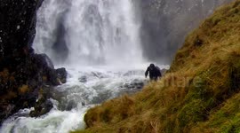Torrential rain creates huge waterfalls in Cumbria
