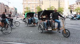 Bicycle Rush Hour At Dam Square / Amsterdam
