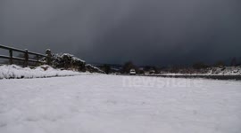 Approaching Snow Curtains & Moody Sky Near Derry - Jan 13th 2015