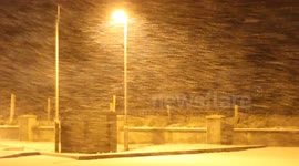 Blowing Snow (Night Time) North Coast of N. Ireland - Jan 13th 2015