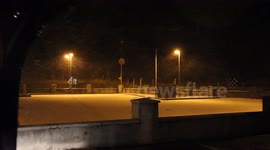 Blowing Snow At Night, N. Ireland - Jan 13th 2015