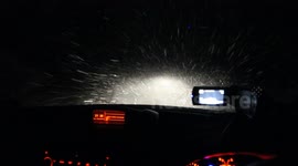 Blowing Snow On Beach Through Windscreen - N. Ireland - Jan 13th 2015