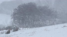 Fast Blowing Snow On Glenshane Pass N. Ireland - Jan 14th 2015