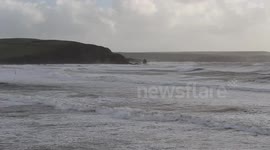 Bigbury devon storms ans large waves hit our shores again