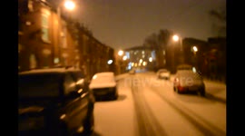 Snowfall hits Manchester, England 2015