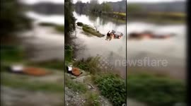 Good Samaritans rescue driver after car falls into river in China’s Guizhou