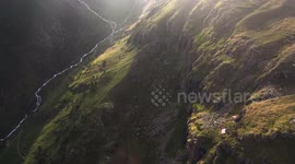 Epic Light On The Mountain Rocks