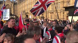 Pro-Brexit March to Leave supporters arrive in Westminster